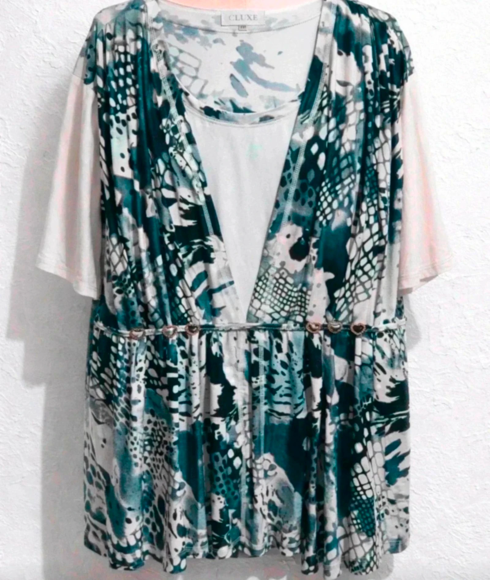 🖤 Top imprimé C’Luxe effet 2-en-1 – Taille 50
